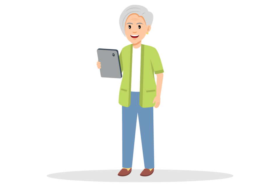 Older Woman with Tablet or iPad