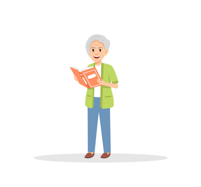 Graphic of Lady reading a book