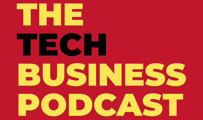 Red and Yellow Logo for The Tech Business Podcast