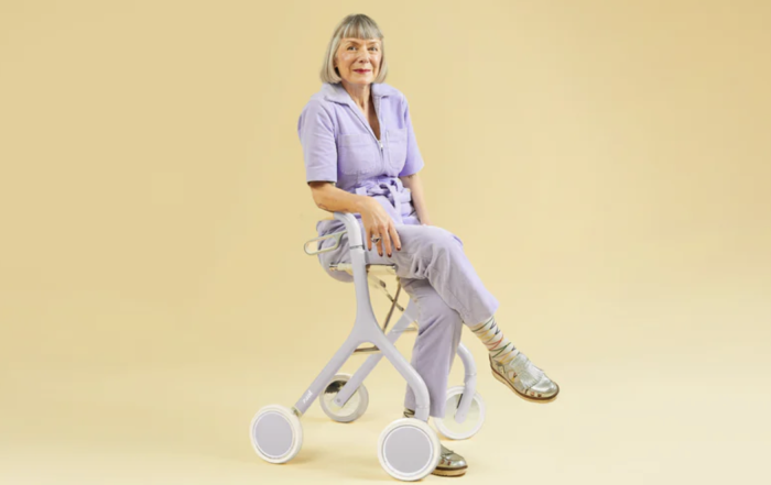 Cool older lady with designer walker