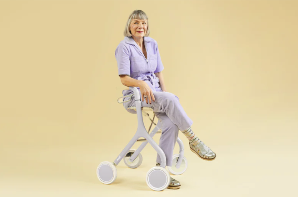 Design for all Cool older lady with designer walker